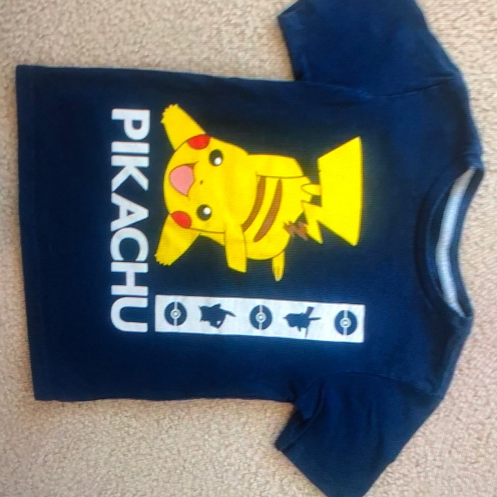 Pokemon Navy Blue Little Boys Short Sleeve T shirt size 6-7